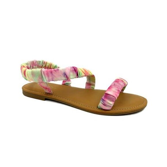 Bamboo Pink Tie-Dye Textured Ocean Line Sandal Size 6 New With Box - Picture 1 of 8